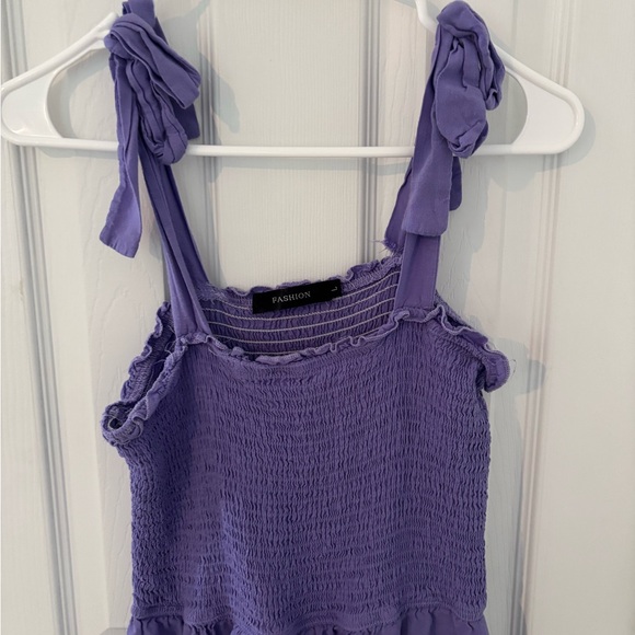 Lavender Smocked Maxi Dress - Picture 2 of 5